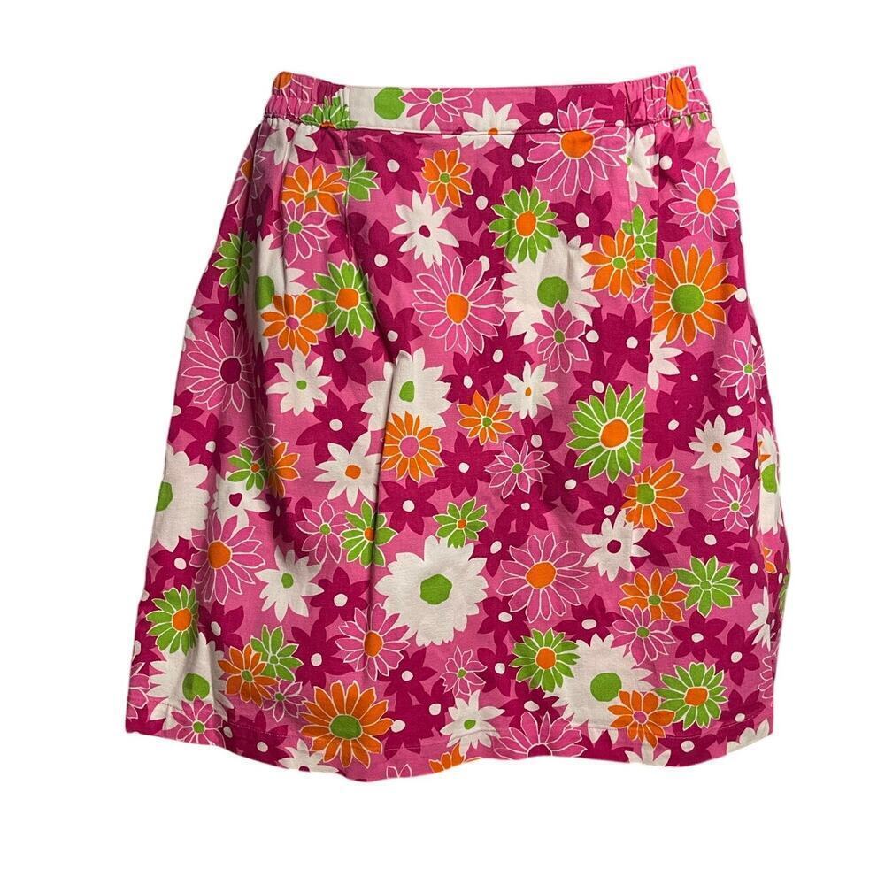 Vintage Sag Harbor Sport Pink Floral Golf Tennis Button Down Front Skort Size 8P - Picture 6 of 8